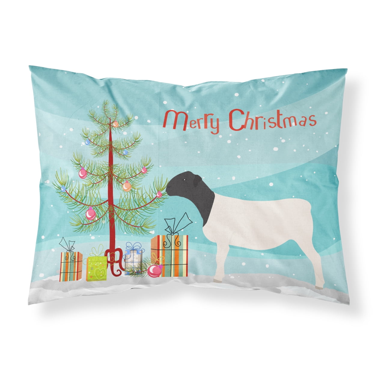 Dorper Sheep Christmas Fabric Standard Pillowcase