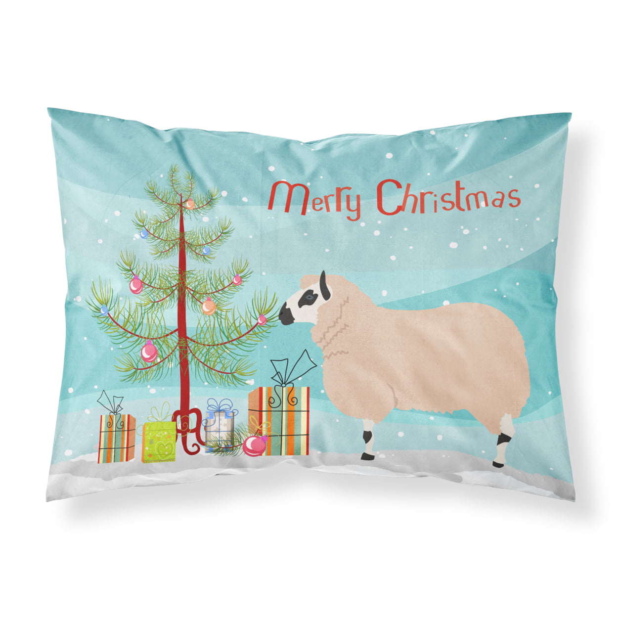 BB9346PILLOWCASE Kerry Hill Sheep Christmas Fabric Standard Pillowcase