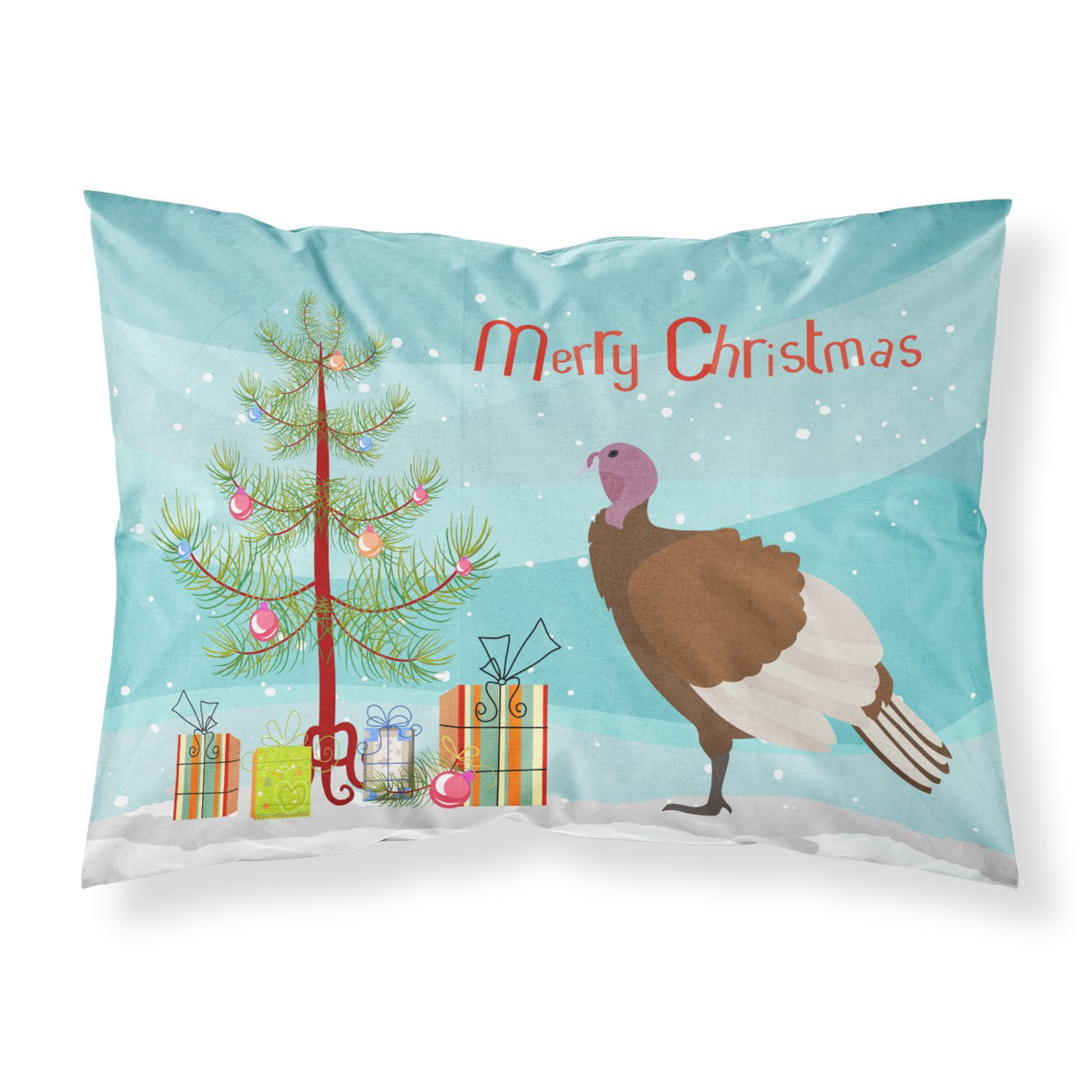 Bourbon Red Turkey Hen Christmas Fabric Standard Pillowcase