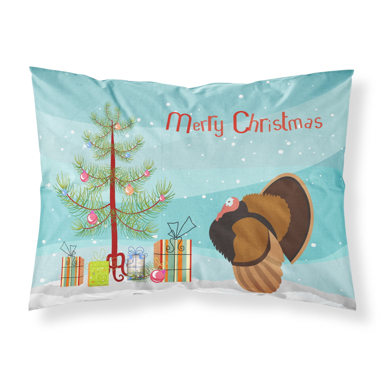 Bronze Turkey Christmas Fabric Standard Pillowcase