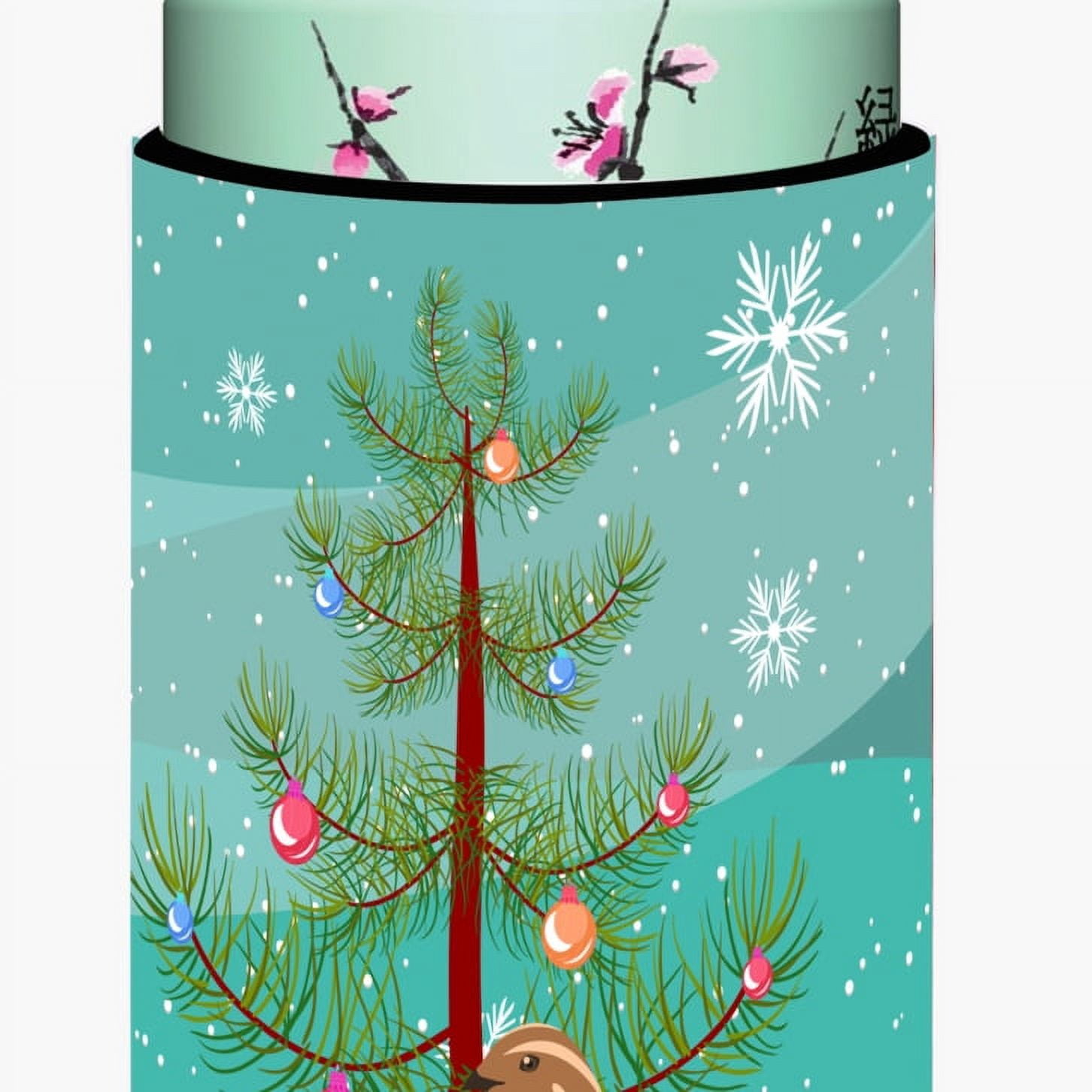 Golden Phoenix Quail Christmas Tall Boys Beverage Insulator Hugger