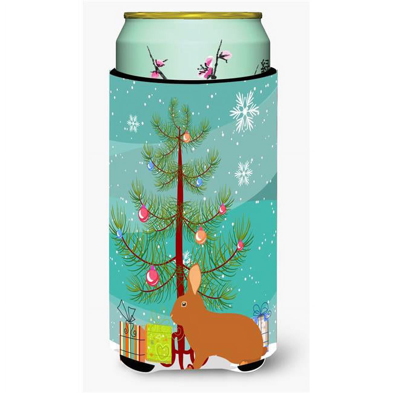 Rex Rabbit Christmas Tall Boy Beverage Insulator Hugger