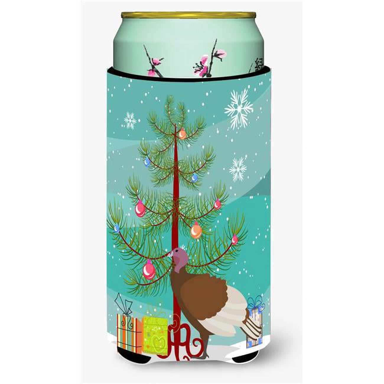 Bourbon Red Turkey Hen Christmas Tall Boy Beverage Insulator Hugger