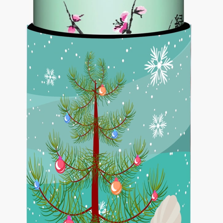 White Holland Turkey Christmas Tall Boy Beverage Insulator Hugger