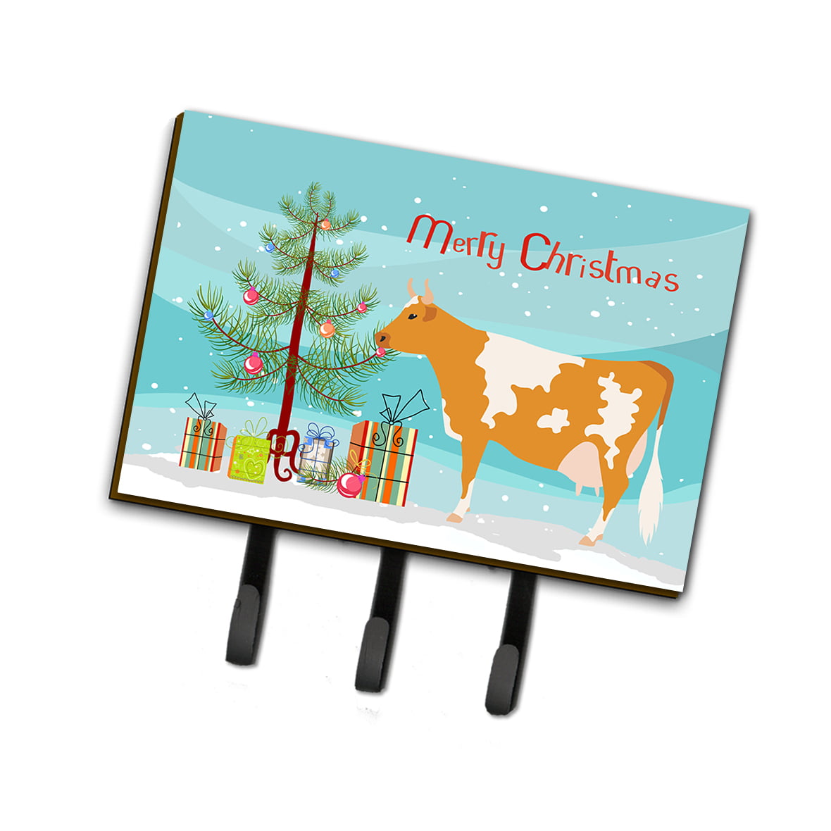 BB9188TH68 Guernsey Cow Christmas Leash or Key Holder