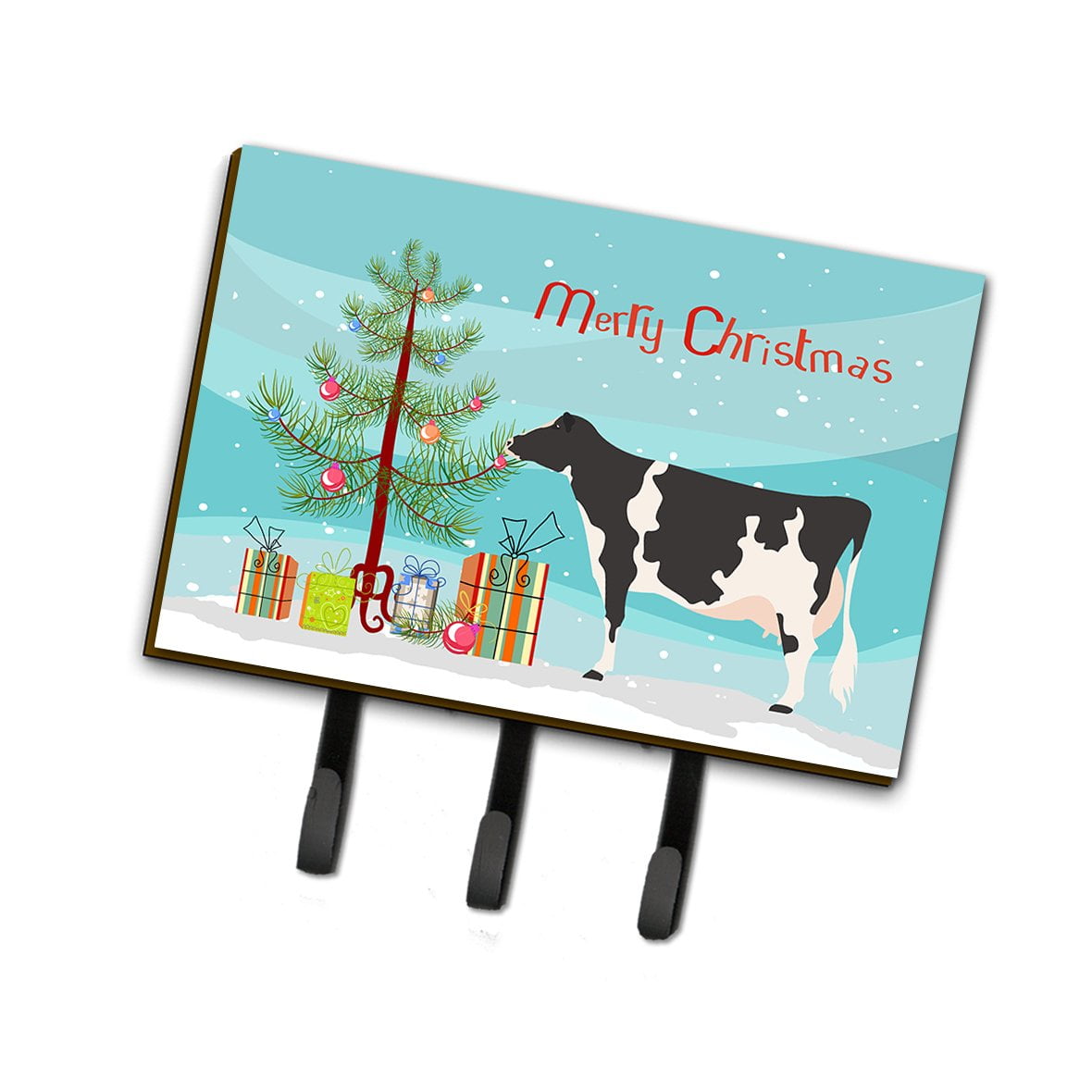 Holstein Cow Christmas Leash or Key Holder