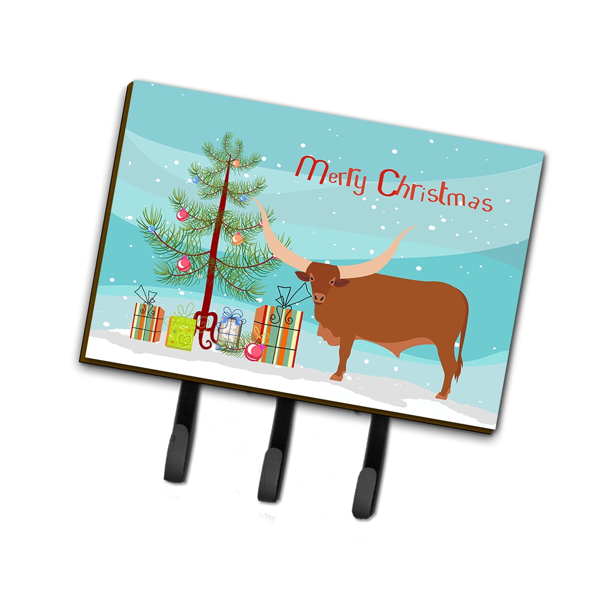 BB9190TH68 Ankole-Watusu Cow Christmas Leash or Key Holder