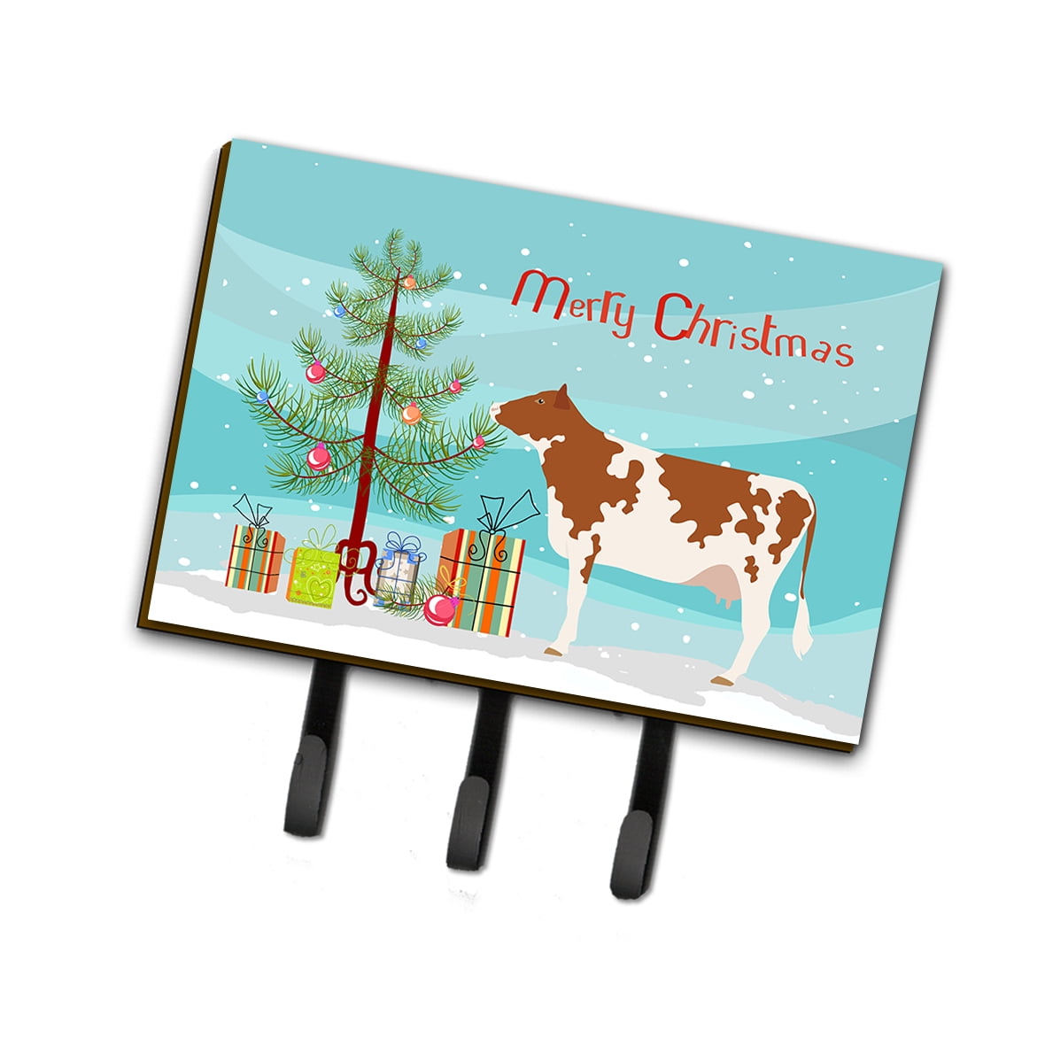 BB9194TH68 Ayrshire Cow Christmas Leash or Key Holder