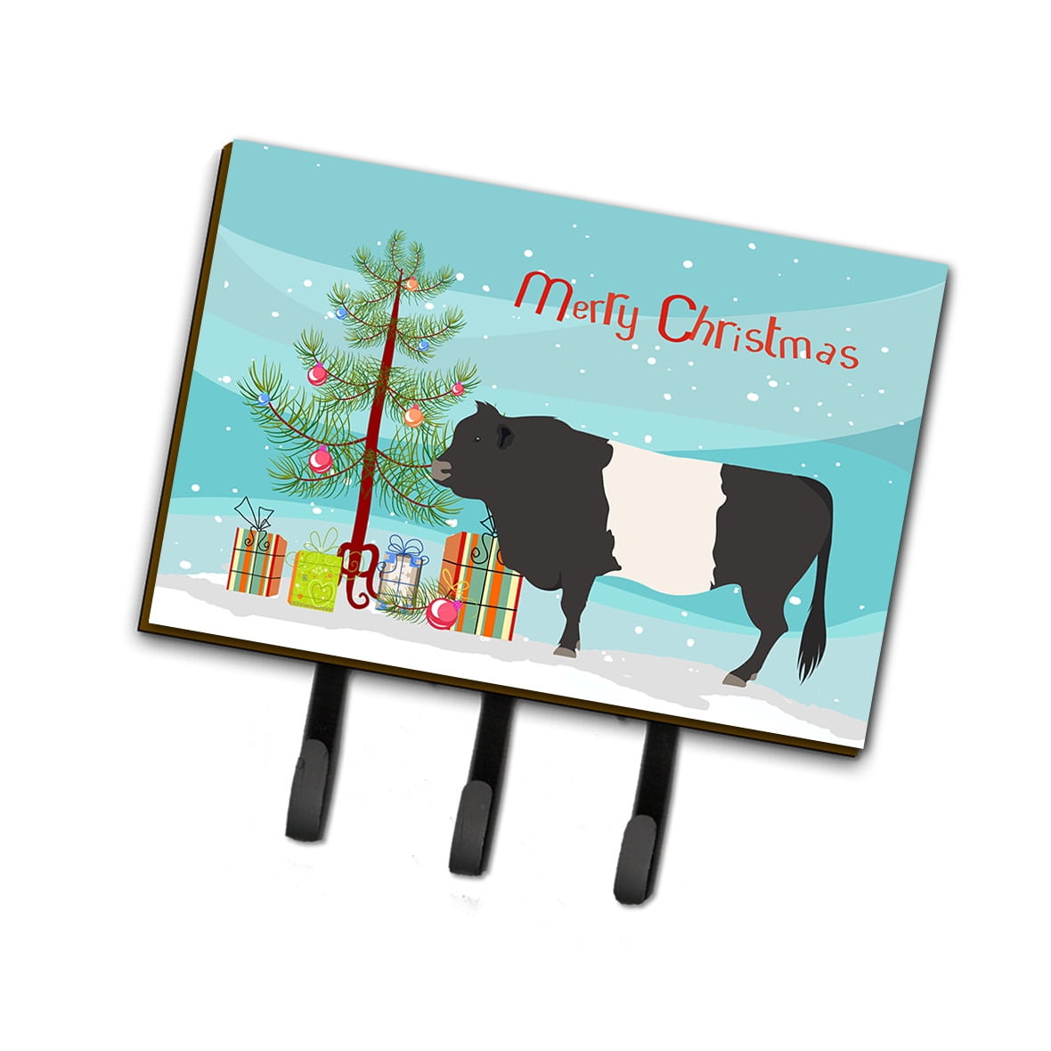 Belted Galloway Cow Christmas Leash or Key Holder