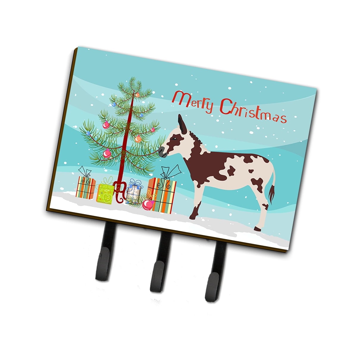 BB9218TH68 American Spotted Donkey Christmas Leash or Key Holder