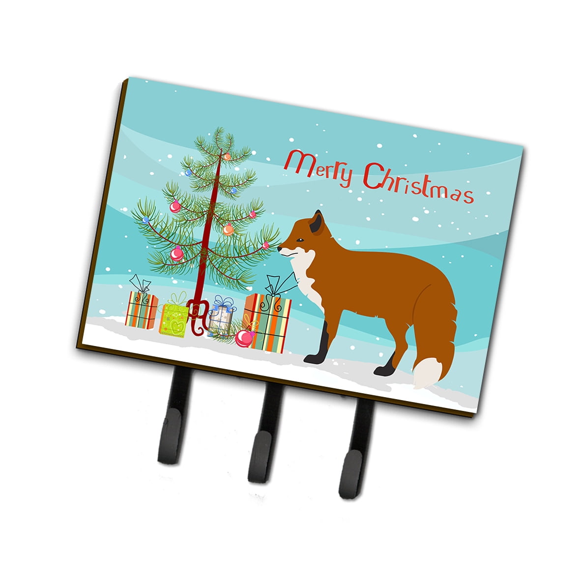 BB9243TH68 Red Fox Christmas Leash or Key Holder