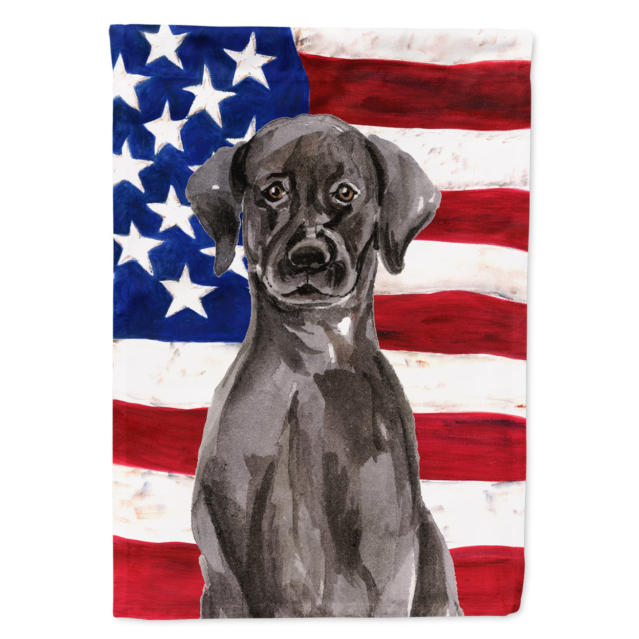 Black Labrador Patriotic Flag - Garden Size