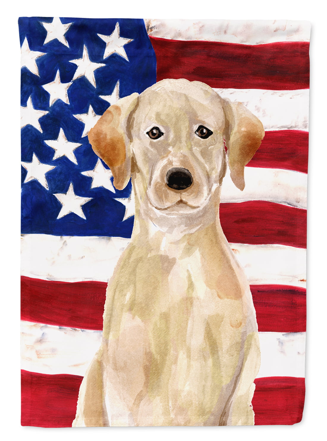 Yellow Labrador Patriotic Flag - Garden Size