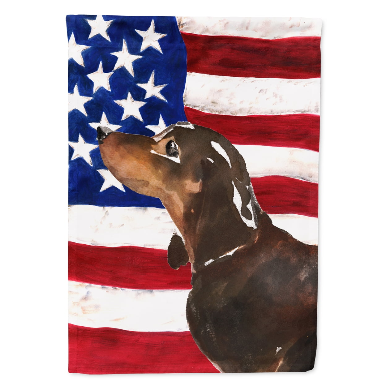 Black & Tan Dachshund Patriotic Flag - Garden Size