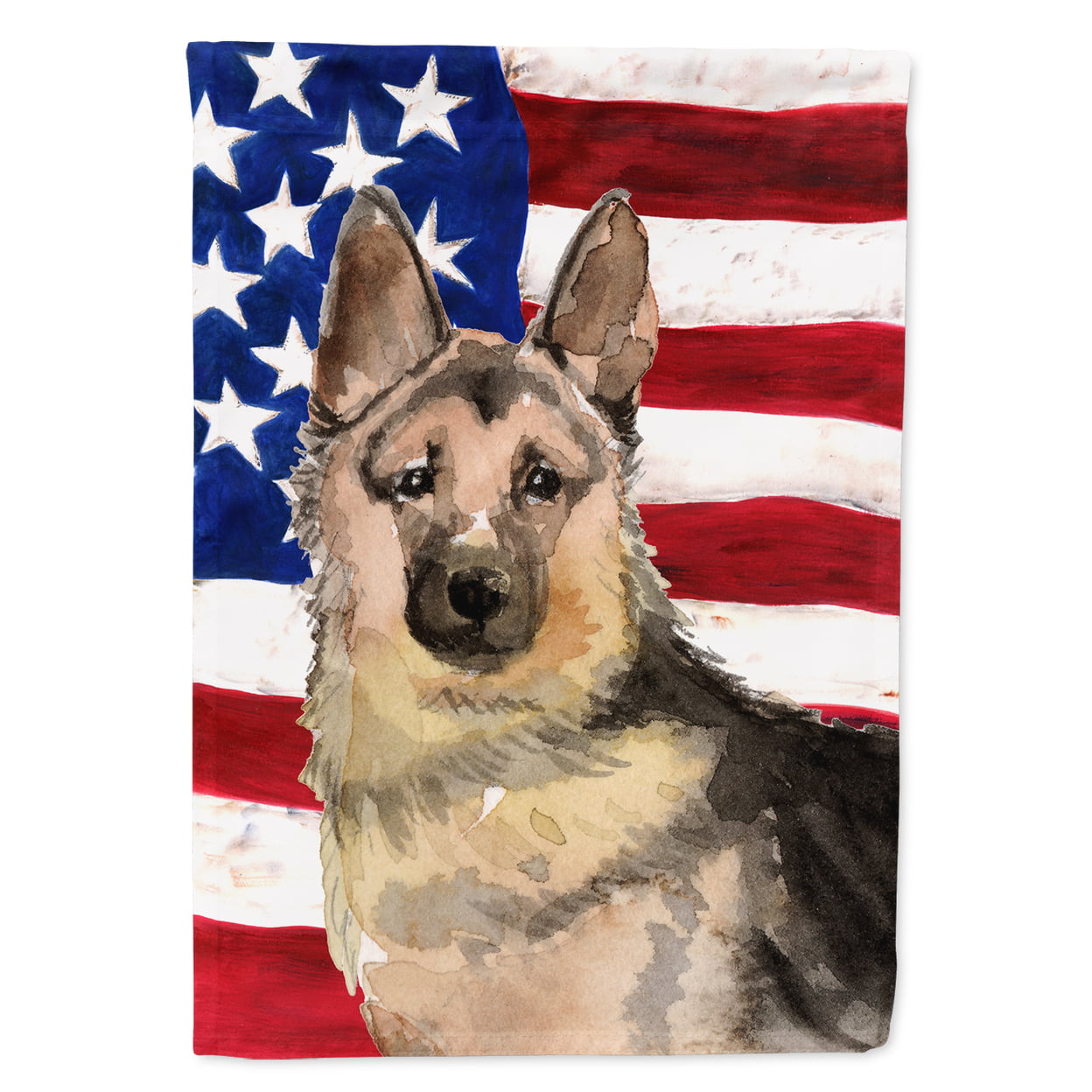 German Shepherd Patriotic Flag - Garden Size