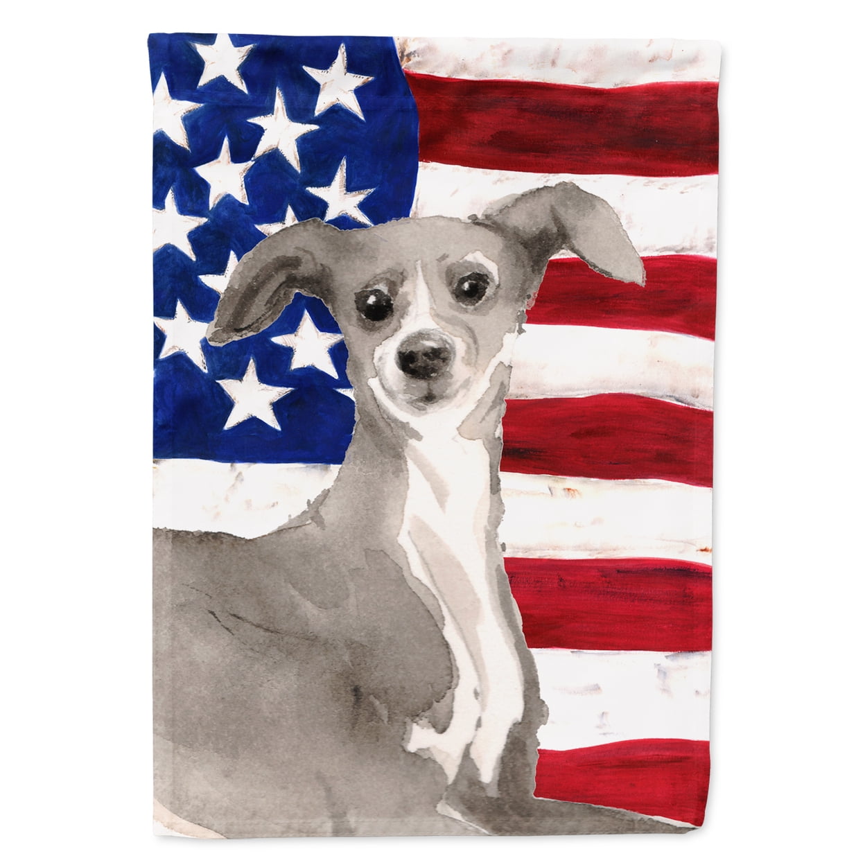 Italian Greyhound Patriotic Flag - Garden Size