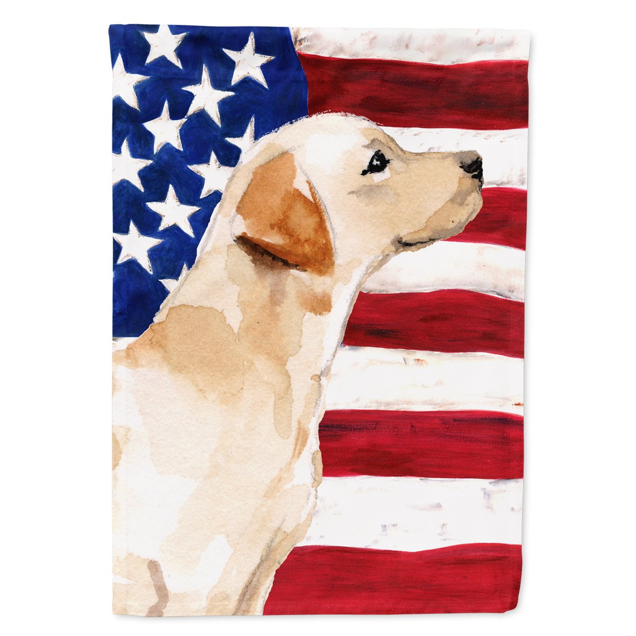 Yellow Labrador No.2 Patriotic Flag - Garden Size