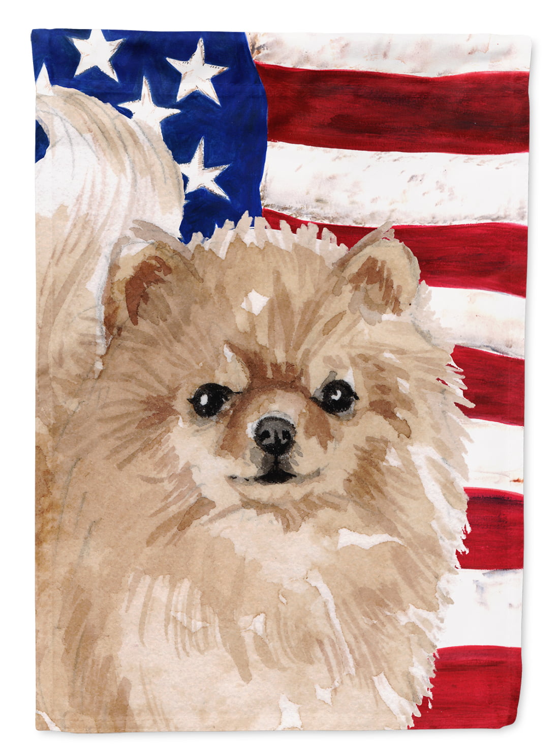 Pomeranian Patriotic Flag - Garden Size