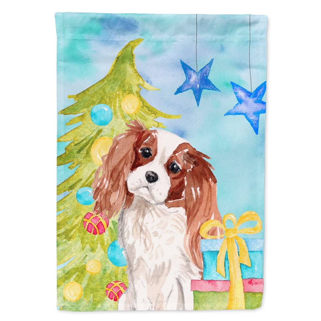 Blenheim Cavalier Spaniel Christmas Flag - Garden Size