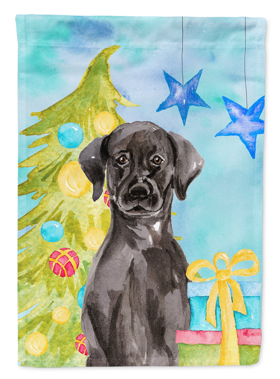 Black Labrador Christmas Flag - Garden Size