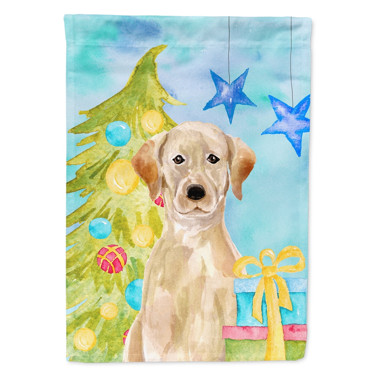 Yellow Labrador Christmas Flag - Garden Size