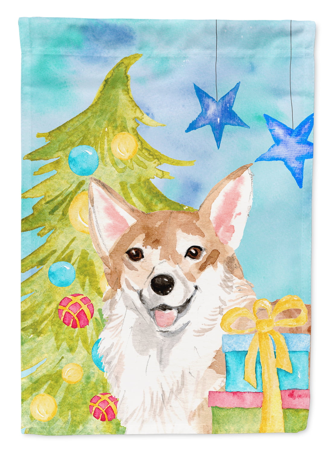Corgi Christmas Flag - Garden Size