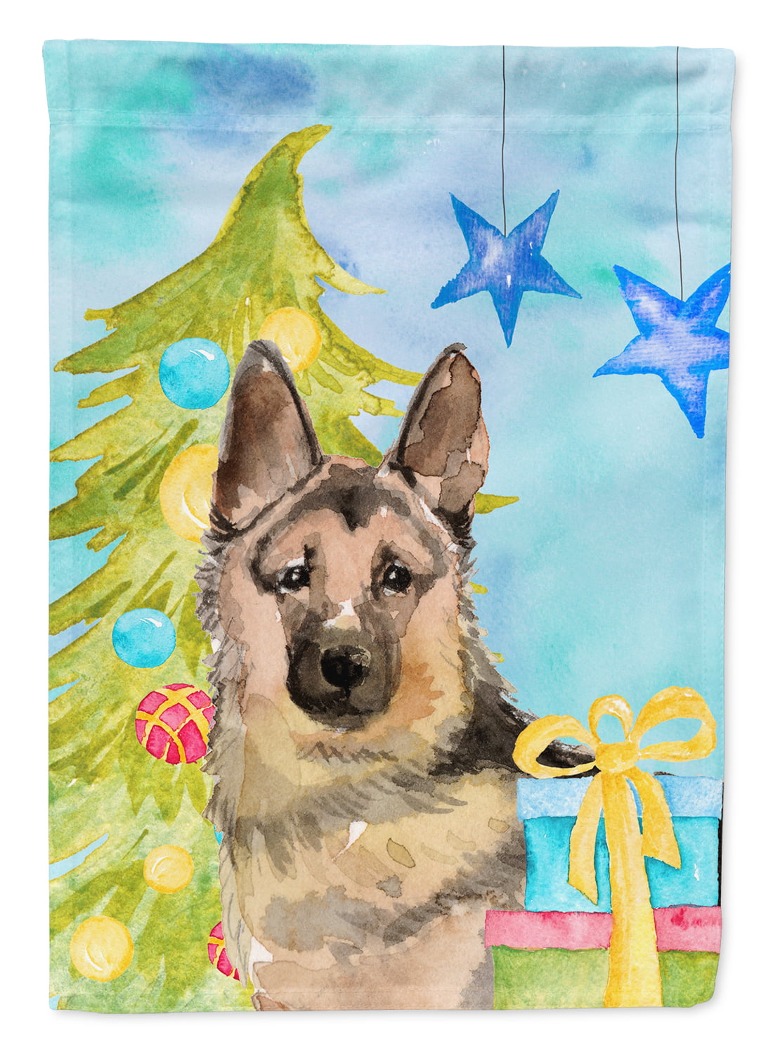 German Shepherd Christmas Flag - Garden Size