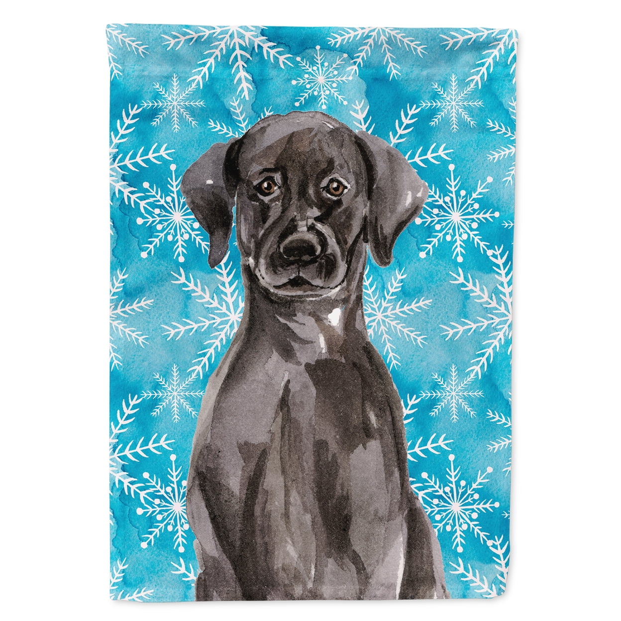 Black Labrador Winter Flag - Garden Size