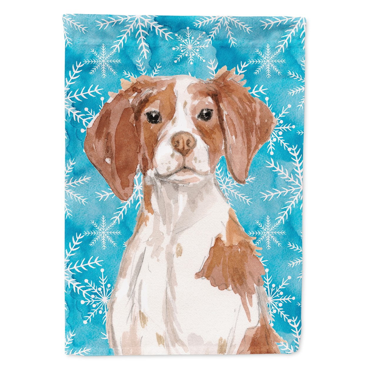 Brittany Spaniel Winter Flag - Garden Size