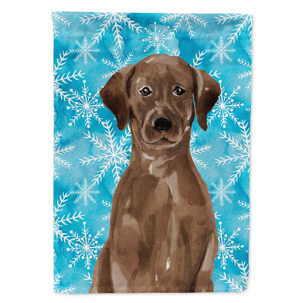 Chocolate Labrador Winter Flag - Garden Size