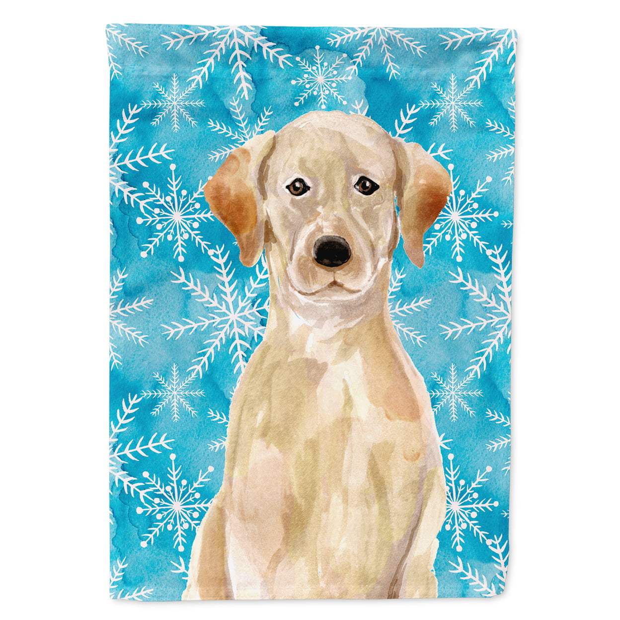 Yellow Labrador Winter Flag - Garden Size