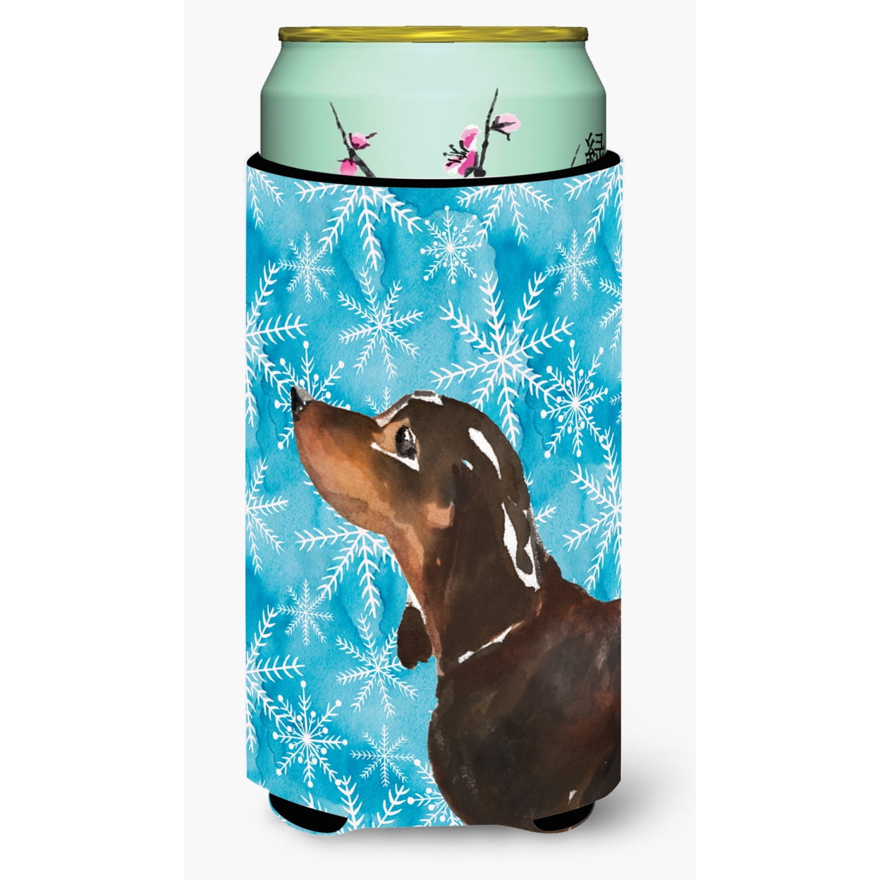 Black & Tan Dachshund Winter Tall Boy Beverage Insulator Hugger