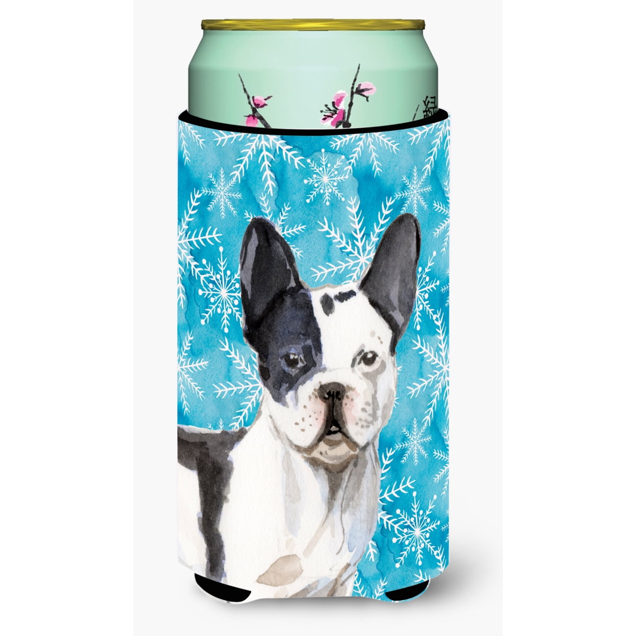 Picture of Carolines Treasures BB9442TBC Black White French Bulldog Winter Tall Boy Beverage Insulator Hugger