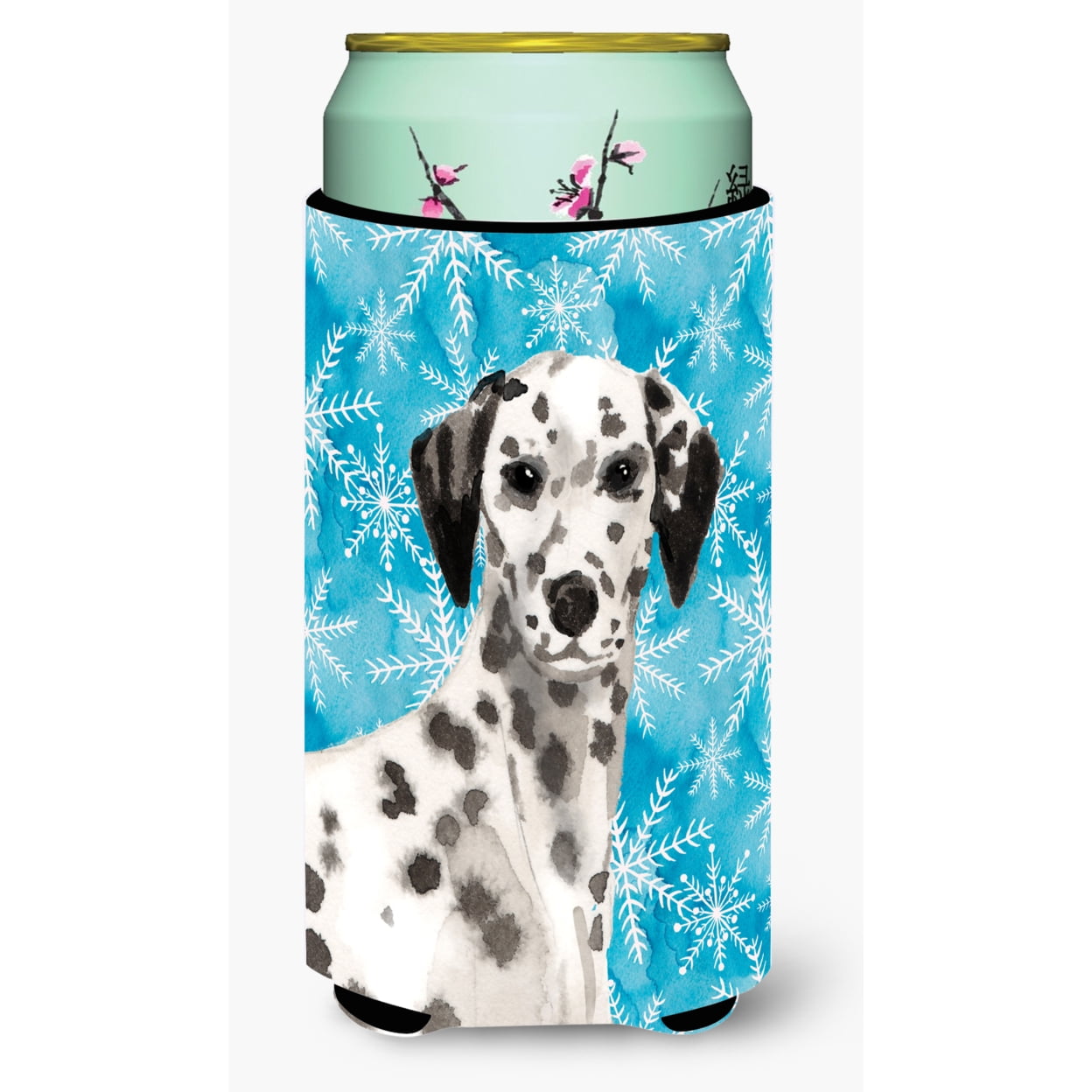 Dalmatian Winter Tall Boy Beverage Insulator Hugger