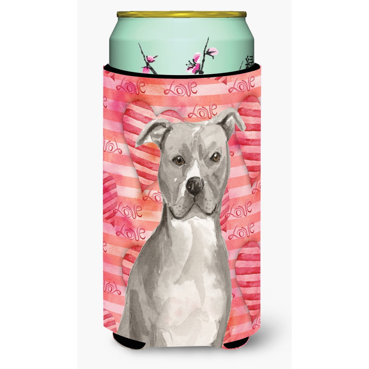 Staffordshire Bull Terrier Love Tall Boy Beverage Insulator Hugger