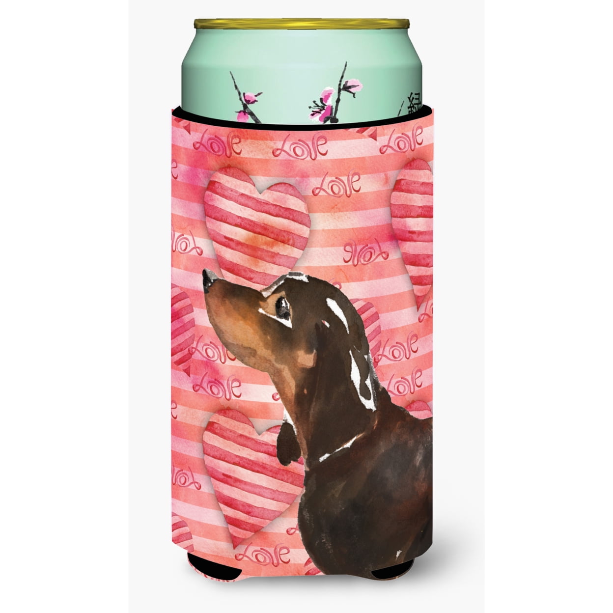 Black & Tan Dachshund Love Tall Boy Beverage Insulator Hugger