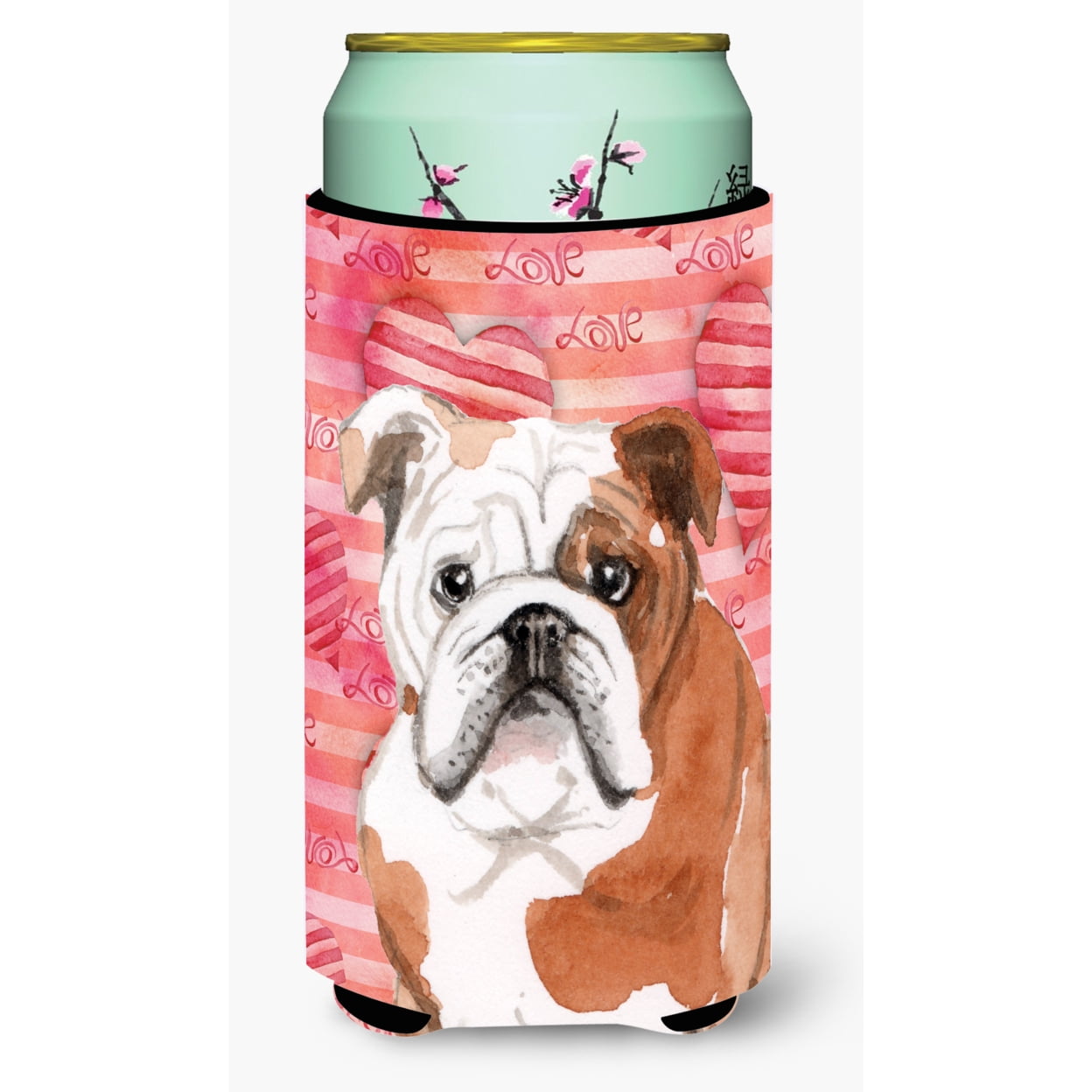 English Bulldog Love Tall Boy Beverage Insulator Hugger