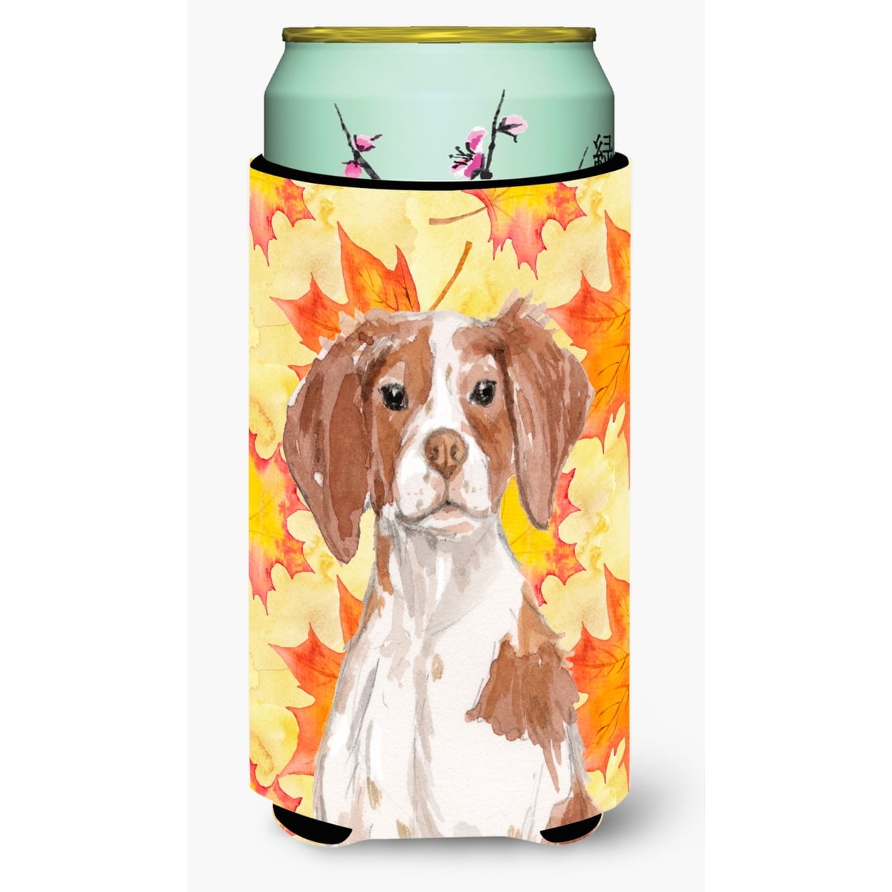 Brittany Spaniel Fall Tall Boy Beverage Insulator Hugger