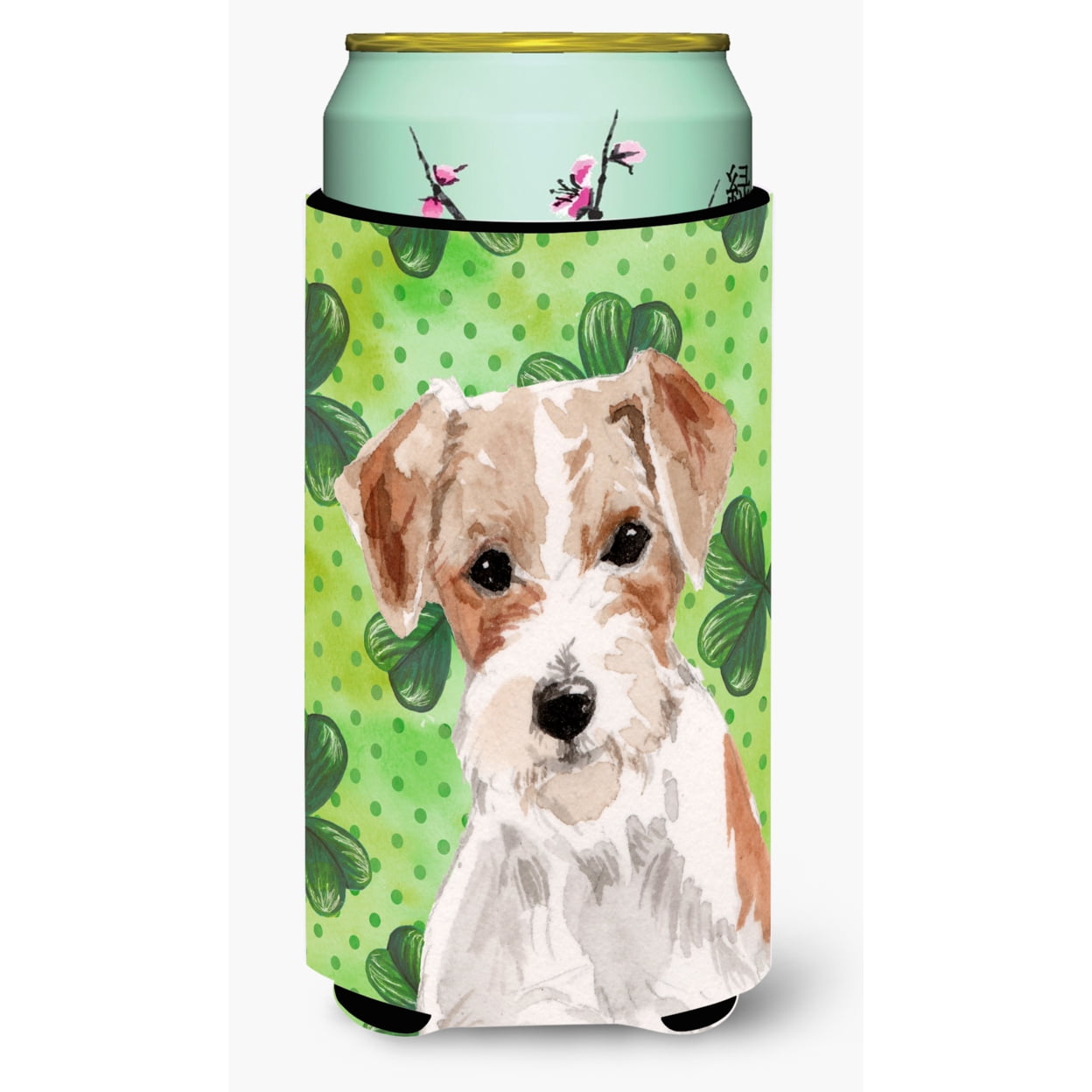 Wire Hair Jack Russell St Patricks Tall Boy Beverage Insulator Hugger