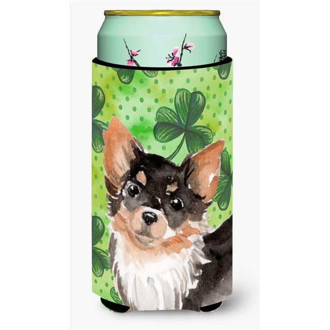 Long Haired Chihuahua St Patricks Tall Boy Beverage Insulator Hugger
