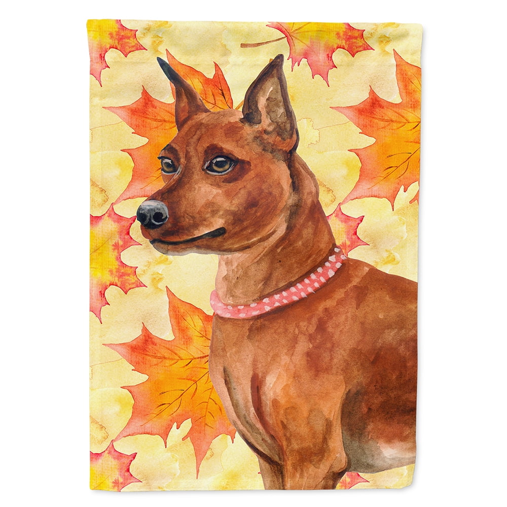 Miniature Pinscher Fall Flag - Canvas House Size