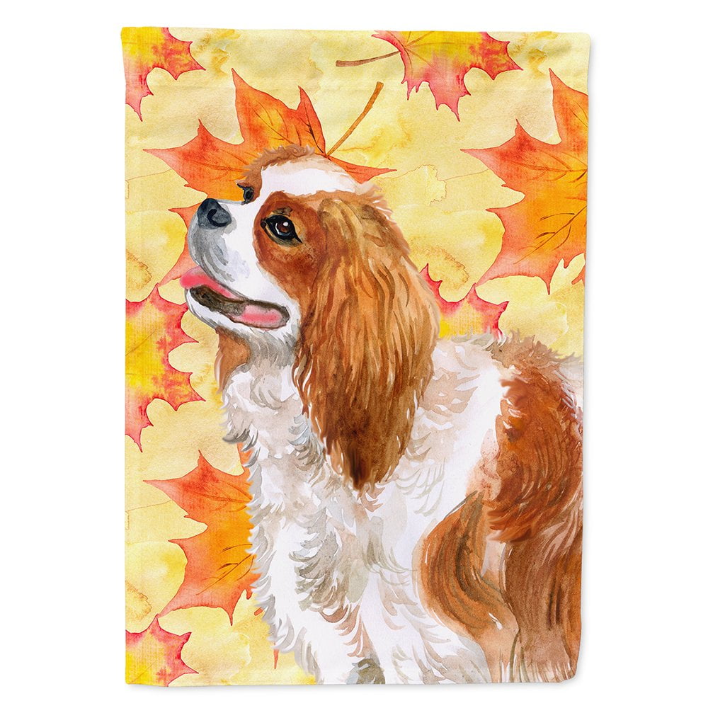 Cavalier Spaniel Fall Flag - Canvas House Size