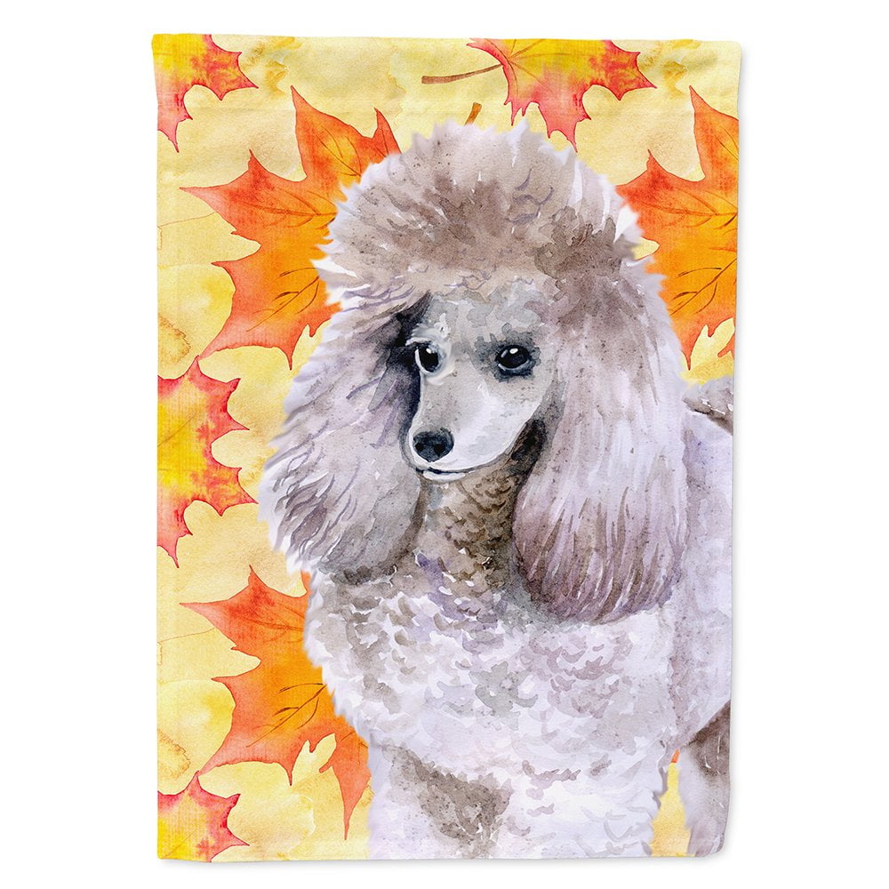 Poodle Fall Flag - Canvas House Size