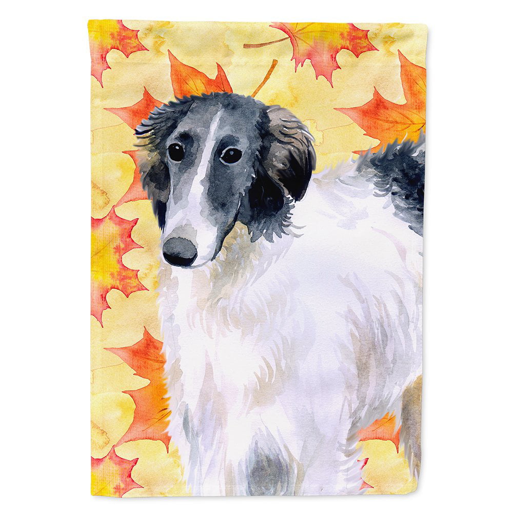 BB9933CHF Borzoi Fall Flag - Canvas House Size