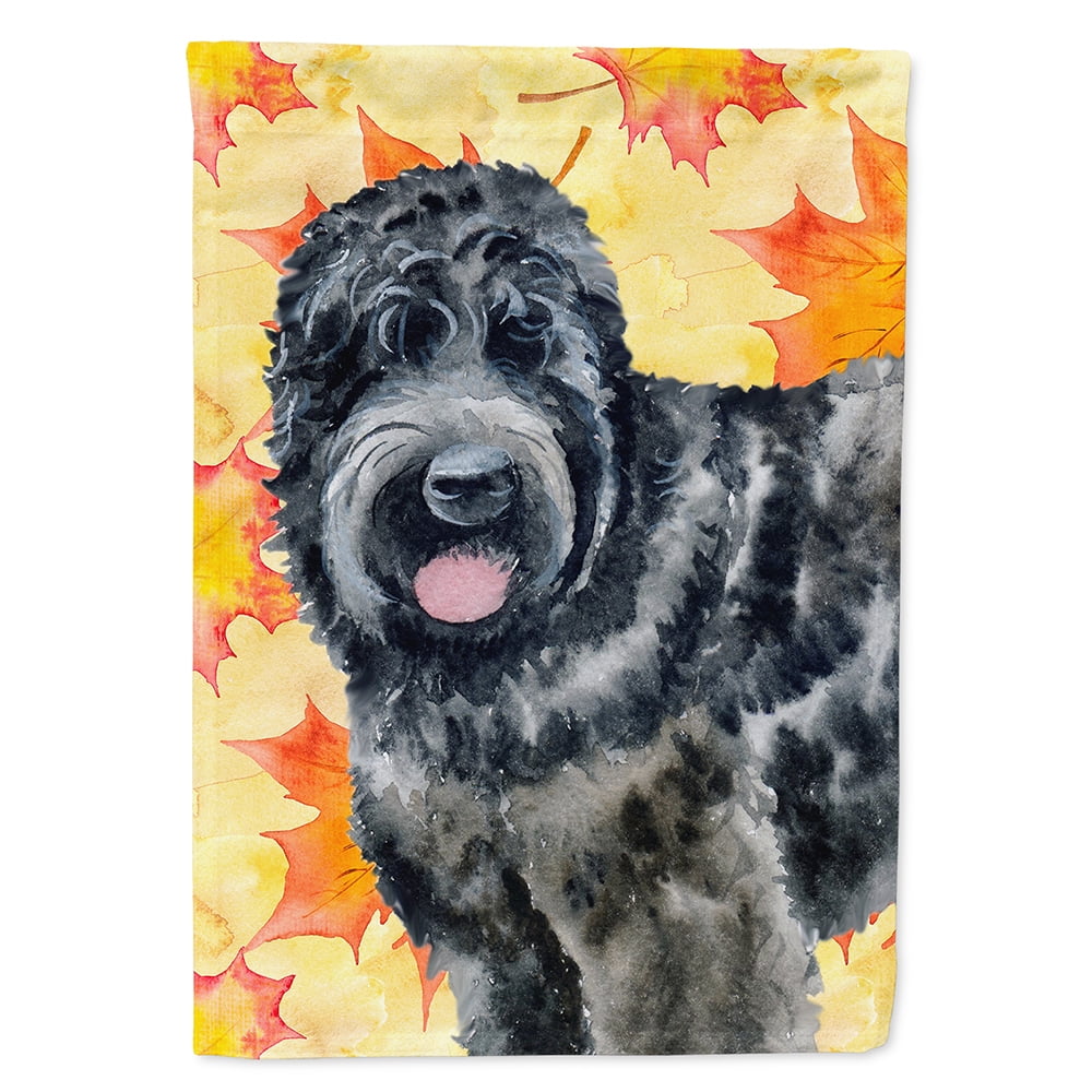 Black Russian Terrier Fall Flag - Canvas House Size