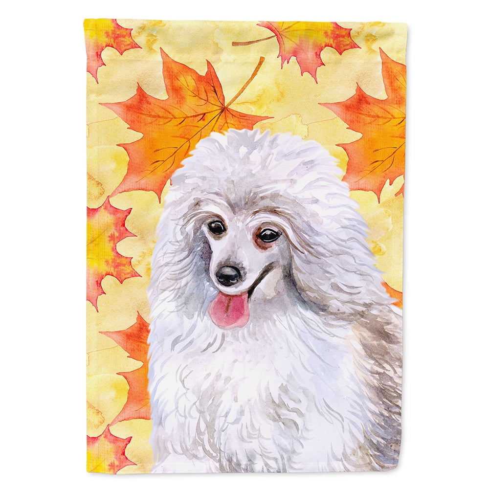 BB9944CHF Medium White Poodle Fall Flag - Canvas House Size