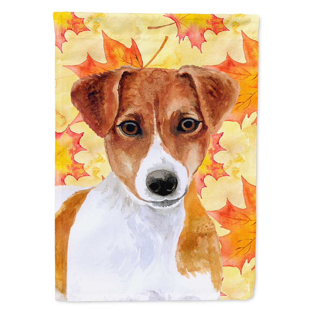 Jack Russell Terrier Fall Flag - Canvas House Size