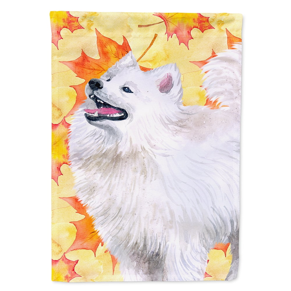 BB9952CHF Samoyed Fall Flag - Canvas House Size