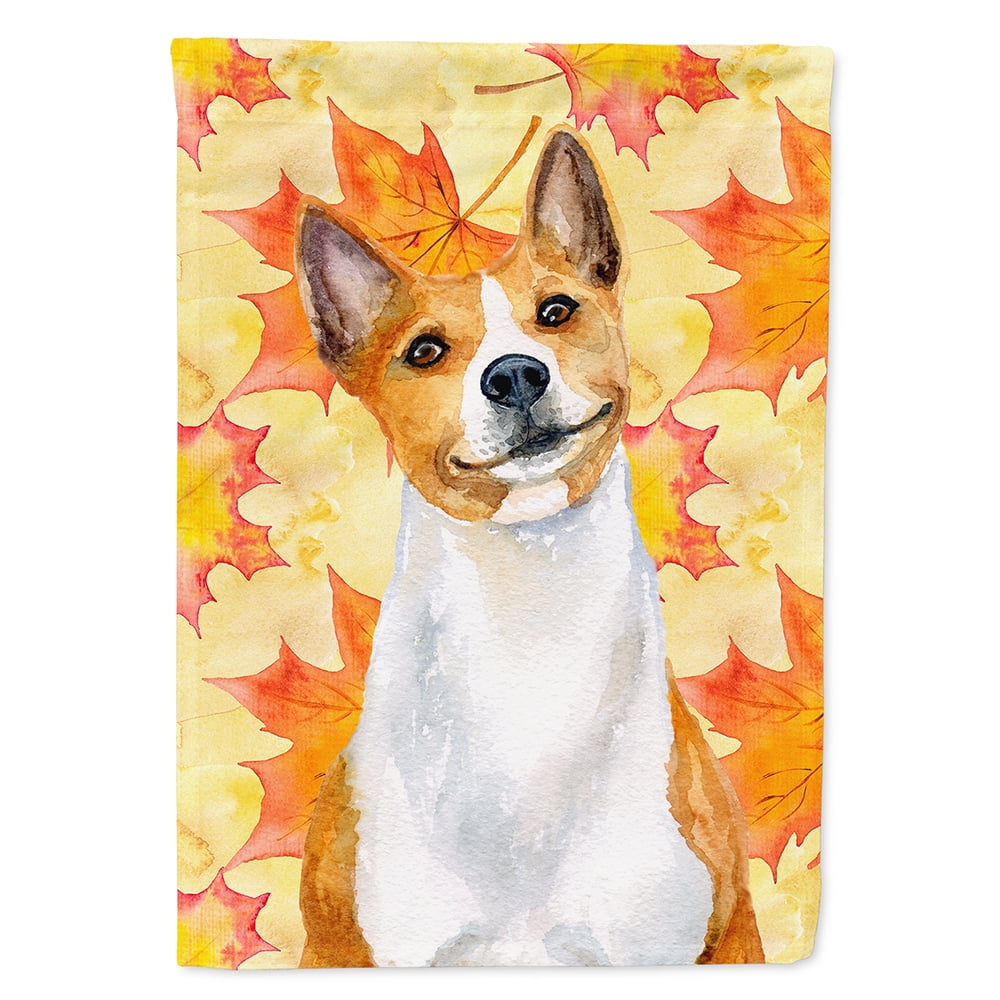 BB9953CHF Basenji Fall Flag - Canvas House Size