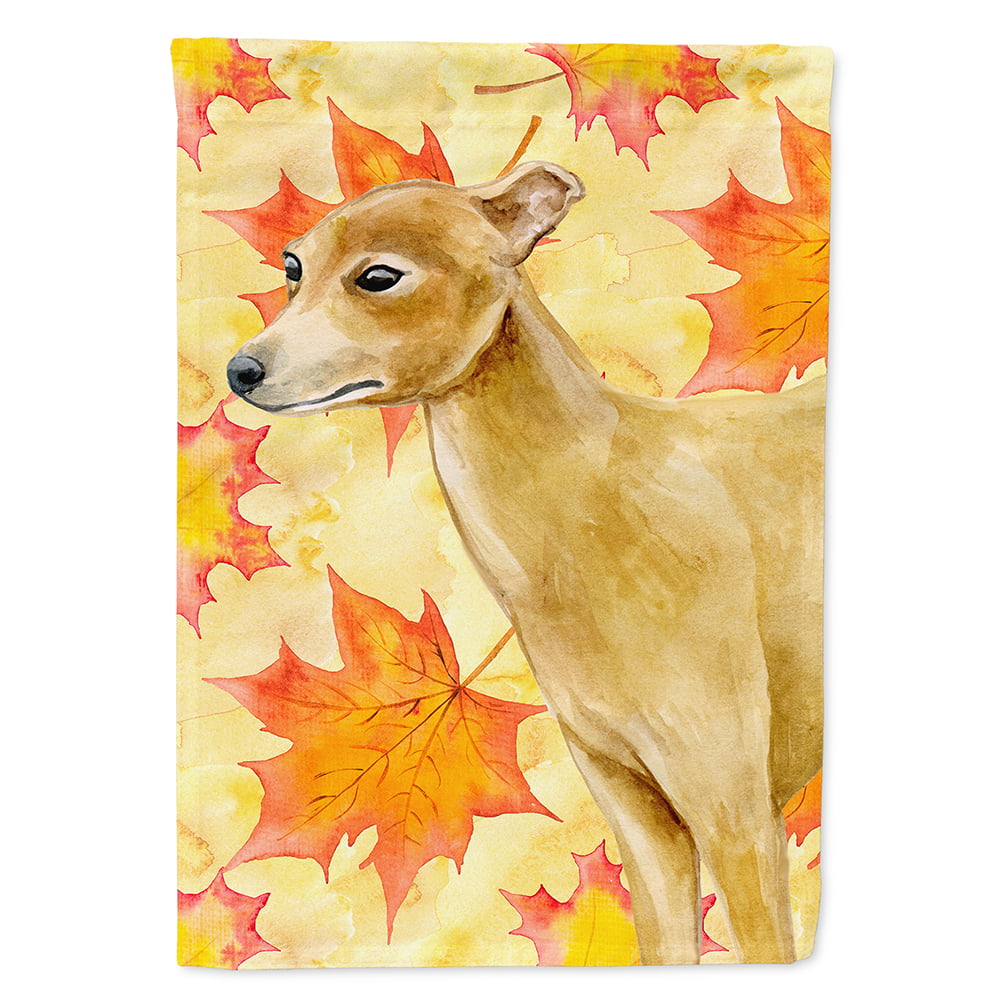 Italian Greyhound Fall Flag - Canvas House Size